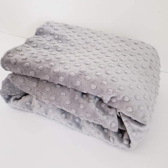 Grey Minky Dimple Dots Fabric By The Yard - Picture 4 of 8